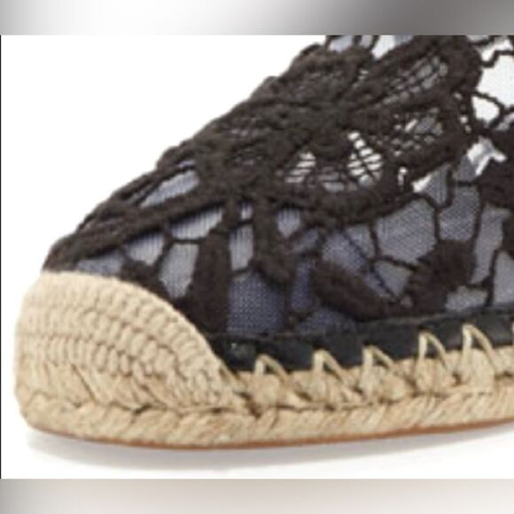 Rebecca Minkoff Jenny Black and Tan Espadrille Flats - Picture 2 of 11